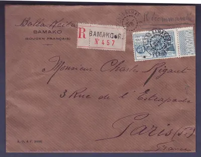 Sudão Carta com Selo Exposição colonial apenas Bamako 1 DE ABRIL 32 para Paris