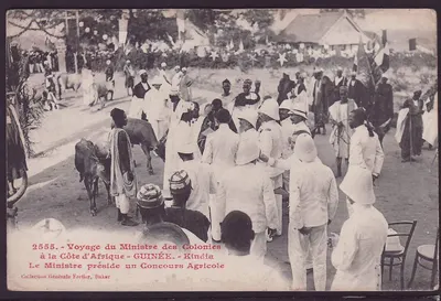 Guinéia Bilhete postal antigo com 5c Governador Ballay cad Siguiri 28 NOC 09 para Bordeaux Dos Voyage dos Ministros das Colônias Kindia — Verso