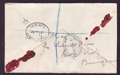 Gambia Gambie Registrierte Post mit 3d Elephant-Stempel candc NO 28 und 3d Postage Due an Birmingham England befestigt — Rückseite