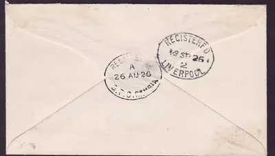 Gambia Gambie 5s Elefant Wert auf Wilson Umschlag datiert AU 26 Selten mit TPO #2 Stempel nach Birmingham England — Rückseite