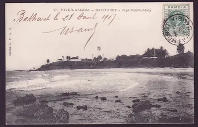 Bilhete postal antigo Gambia Gambie Bathurst Cape Sainte Mary