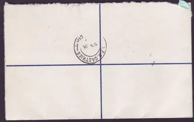 St Lucia Lucie Poczta Zarejestrowana + znaczek iguany do Wielkiej Brytanii — Rewers