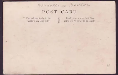 Gâmbia 1d EVII postal River Side Bathurst — Verso