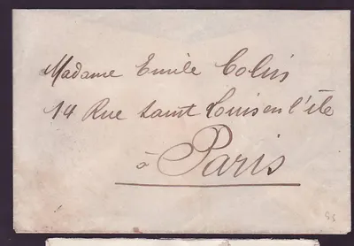 Guinea Brief met samengesteld postzegel Berger Pulas 5c + Ballay 2*2c + 1c voor Parijs, Frankrijk, cad 1908 Zeldzaam — Achterkant