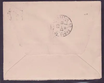 Guinea Letter with 40c only on letter fine postmark Kayes NOV 03 for Le Journal Rue de Richelieu Paris Superb — Back