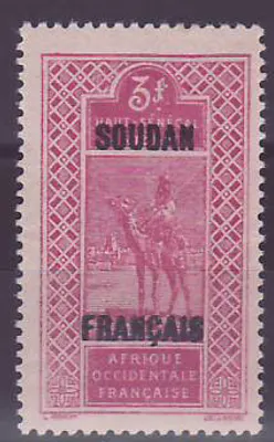 Sudão 3Fr n°59a VARIEDADE sobrecharge dobrada ** Novo sem encaixe Assinado Excelente estado