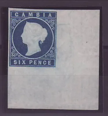 Gambia Gambie Cameo 6d SG8 Phänomenales Beispiel mit riesigem Rand aus der Ecke der frischen ungenutzten