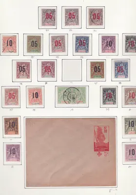 Coleção Gabão 1904-1932 Selos **/*/obl — Verso
