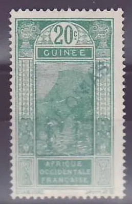 Guiné 20c Gue de Kitim n°100 com carimbo COLONIAS Raro