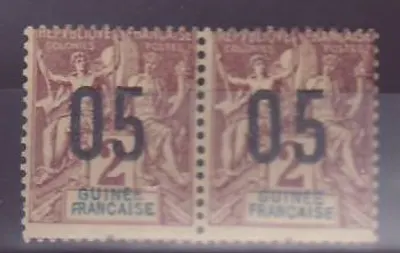 Guiné 2c n°48 par com números espaçados mantendo a normal ** sem fechadura (tiragem 493)