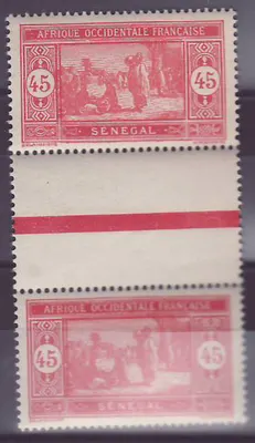 Senegal n°98 45c Marcha local ** Paire interpanneau