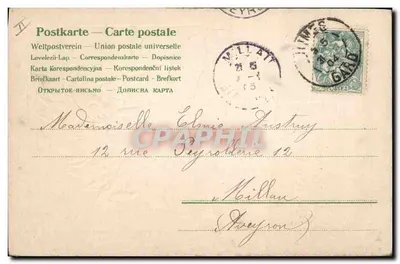 Fiori di viola — Li ho raccolti per te — Cartolina d'epoca — Unione postale universale — Verso