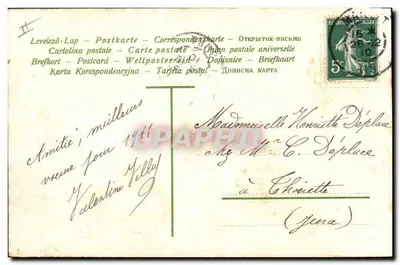 Stara pocztówka Violas — Pensez à moi — wydawca nieznany, numer seryjny nie widoczny — Rewers