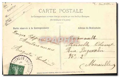 La Dentellera al Pequeño Sombrero — Velay — Editor M. B. Rep. 1907 — Reverso
