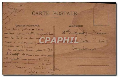 Gabrielle — carte postale en bois — Verso