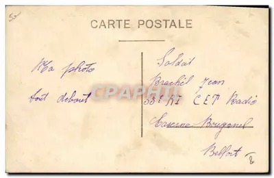 Dois soldados a cavalo — 35e RI CET Béffort — Verso