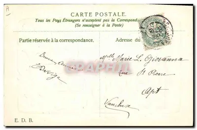 Auguri sinceri — 1906 — E.D.B. — Verso