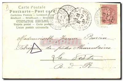 Carta de boas-vindas 1904 — Boa e feliz ano — editor não identificado, número de série não visível — Verso
