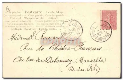 Jaar 1904 — Antieke ansichtkaart met bloemen — Uitgever niet zichtbaar — Achterkant