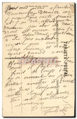 Toreada – rzucanie banderillami — F. Pacault, Biarritz — Rewers