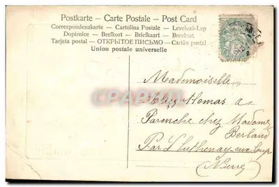 Bilhete postal antigo Fantaisie Fleurs — Verso