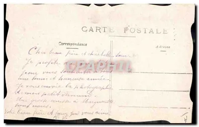 Mano che regge un mazzo di rose — 'Cœuvillies pour vous' — Cartolina postale — Verso