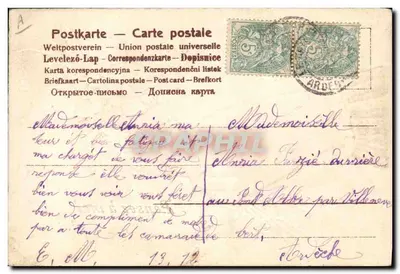 Mano che offre un mazzo di peonie — Pensez à moi — editore non visibile — Verso