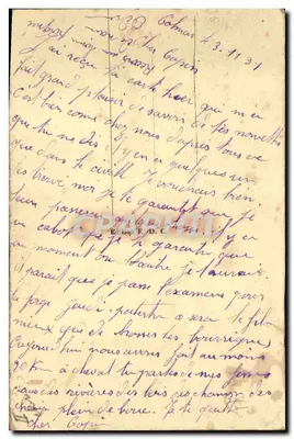 Stara pocztówka Konia, Jazdy, Konnictwa Colmar, dzielnica Walter, stajnie 1. pułku i EHR — Rewers