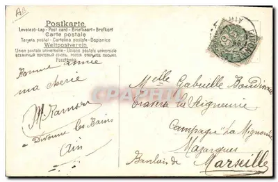 Besneeuwd kasteel — 365 dagen geluk — 1907 — onbekende uitgever — Achterkant