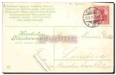Criança com galho de pinheiro — 1900 — editor não identificado — Verso