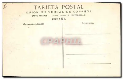 Stara pocztówka — Corrida torów — Po uderzeniu miecza: krytyczny moment — Union Universal de Correos, nr 21 — Rewers