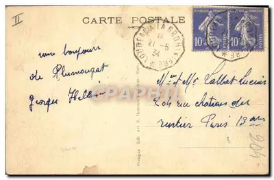 Bretagne - Donarnenez-Concarneau — Sardinières, die auf das Rückkommen der Boote warten — Amoury — Rückseite