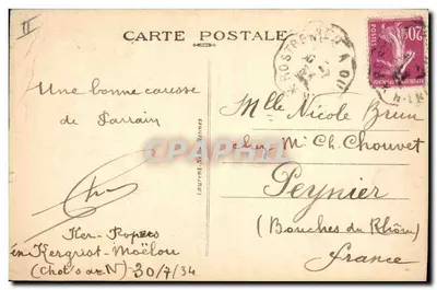 Fillette de Guémené-sur-Scorff — portrait en extérieur — éditeur Laurent-M. Hermes, n° 626 — Rewers