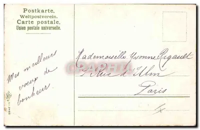 Flores de esquecimento — Boa e feliz ano! — Henriette, 28 de dezembro de 1909 — Verso