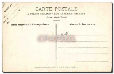 Arredores de Le Puy — A Dentellière do Velay (penteadura dita auvergnate) com largo laço flutuante fixado por uma fileira de alfinetes de ouro — Cliché M. B. — Reprod. interd. — Verso