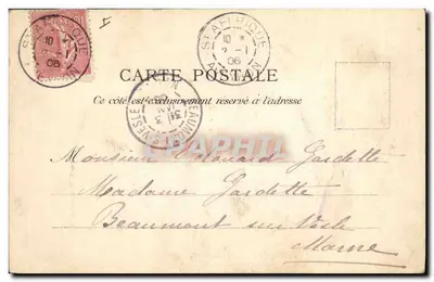 Estátua de Francis Garnier — Série da Companhia da África Francesa — editada por G. Wirth, Suez — Verso