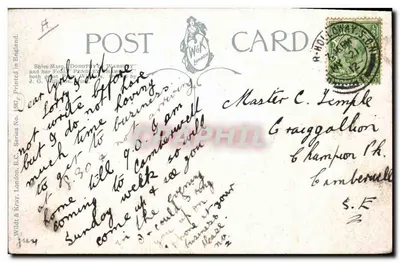 Dorothy of Warsley i jej szczeniaczek Pendley Champion — Konie Shire — Wilde & Kray, Londyn, seria nr 1897 — Rewers