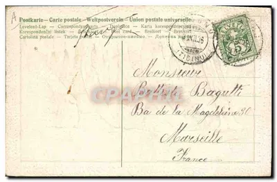 Tarjeta postal antigua para el año 1907 — Famiglia Serafino Bagutti — editor no visible — Reverso