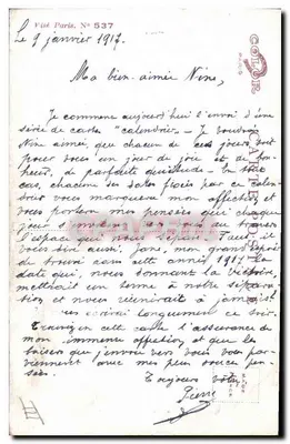 Calendário de janeiro — editor Visé Paris, n° 537 — Verso