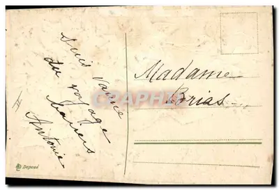Violetten en schrijvende hand — Een zacht kusje — F. P. UBLIOUR, FRANS, 5c — Achterkant