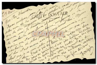 Mano che regge un bouquet di rose — Portafortuna — Cartolina postale datata 15 marzo — Verso