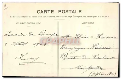 Żony z QUIMPER — kolekcja Villard, Quimper — n° 1042 — Rewers
