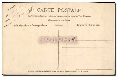 Stara pocztówka Folklore Dentelle Dentelliere Craponne Ameublement — Rewers