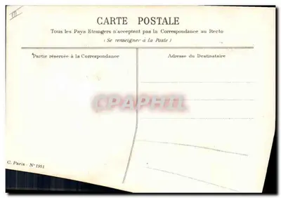 Arranjo de flores de pensamento — Lembrete — C. Paris N° 1951 — Verso