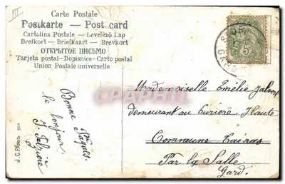 Mão segurando rosas — 'Bom Dia' — J.C. Paris n°504 — Verso