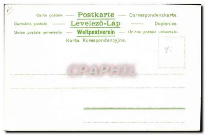 Jazdziek na białym koniu — Las — Uniwersalna kartka pocztowa Levelezö-Lap — Rewers
