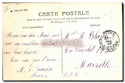 Trzech dzieci — rok 1906 — wydawca anonimowy, seria N° 990 — Rewers