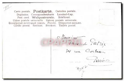 Flores de rosas — Boa Ano 1907 — Paris, França — Verso