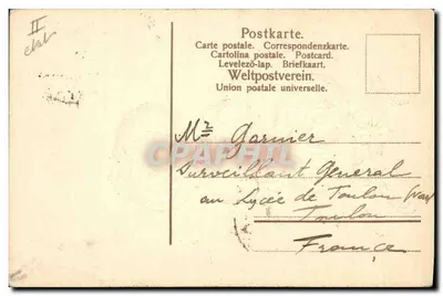 Bilhete postal antigo Fantasia Flores Ano 1909 — Verso