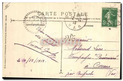 Vérité - Cegonha com torres — Marinha Militar Francesa — Editor Graphiphil, n° 418 — Verso